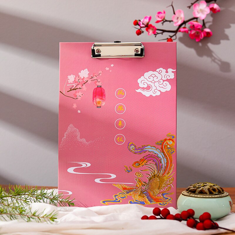 Retro A4 Bronzing Board Clip Student Writing Pad Board Clip Exam Paper Clip Folder Office Student Supplies Stationery: B