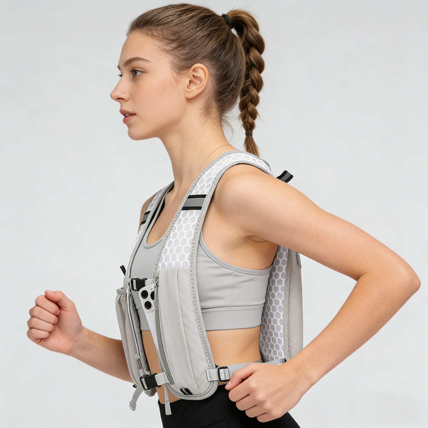 Outdoor Sports Hydration Vest Bag Men and Women Backpack for Running Climbing Hiking Cycling with a Water Bottle and Phone Pock