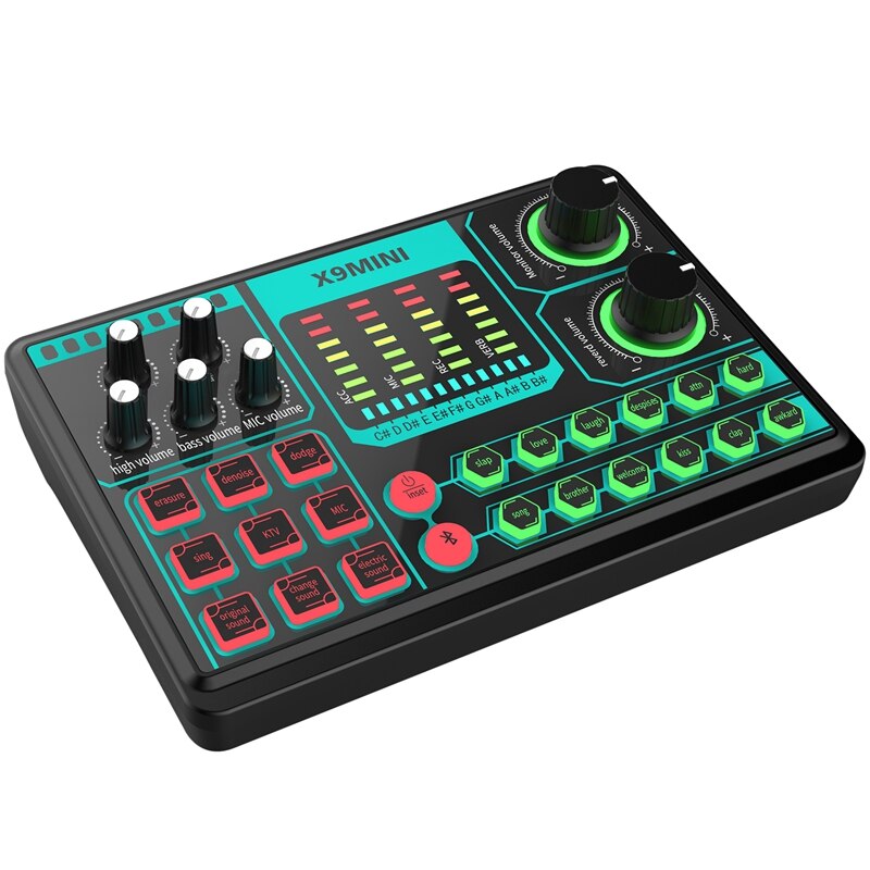 X9 MINI Computer External Mobile Phone Sound Card Repair Tone Mixer Suitable for Home Computer Recording, Live Broadcast