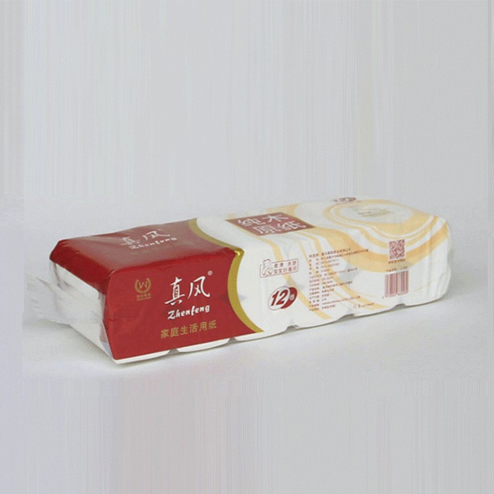 Household paper roll Original wood pulp fine and soft without fluorescent agent stronger water absorption 12 rolls