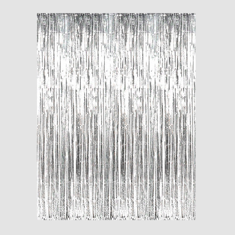 6 pçs cortina de seda chuva brilhante 1*2m festa de aniversário decoração borla decoração de casamento fundo parede