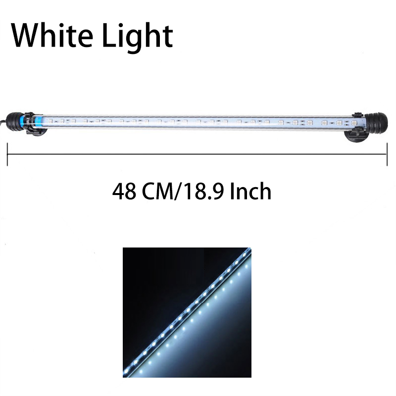 Gako Aquarium Licht LED Wasserdicht Aquarium Licht Unterwasser Fisch Lampe Aquarien Dekor Beleuchtung Anlage Lampe: 48CM Weiß
