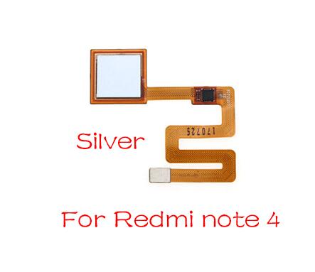 Lector de huellas dactilares para Xiaomi Redmi Note 4 4X5 5A 3 Pro lector Sensor inicio botón Flex cable: Note 4 Silver