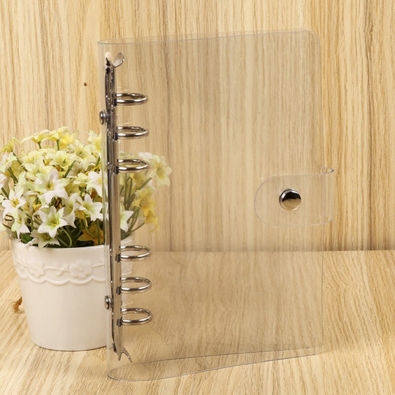 PVC A5/A6/A7 Folder Transparent Plastic Notebook Loose Leaf School Office Supplies File Organizer Storage Folder