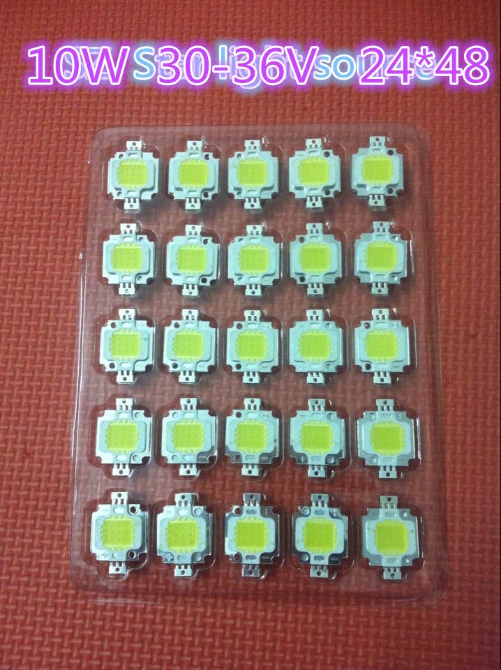 200 stks/partij LED Geïntegreerde High power LED 10 w wit warm wit koud wit 30-36 v 300MA 6000 k 3000 k led 10 w chips 20 * 48mil Chips