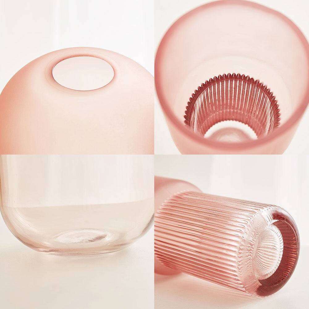 Eenvoudige decoratie van gematteerde glazen vazen, transparante vazen, scandinavische interieurdecoratie, inzetstuk voor thuis, bloemenknutsels