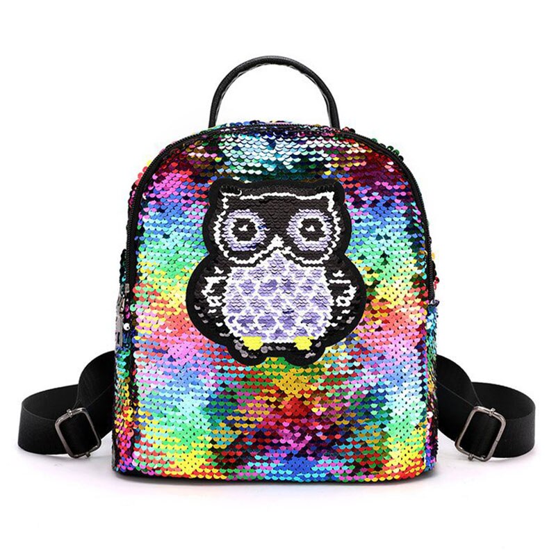 Jzyzqbx Mooie Uil Schooltas Veranderen Kleur Pailletten Rugzak Kinderen Plecak School Rugzak Voor Meisjes Kids Boek Tas: 2 school bag