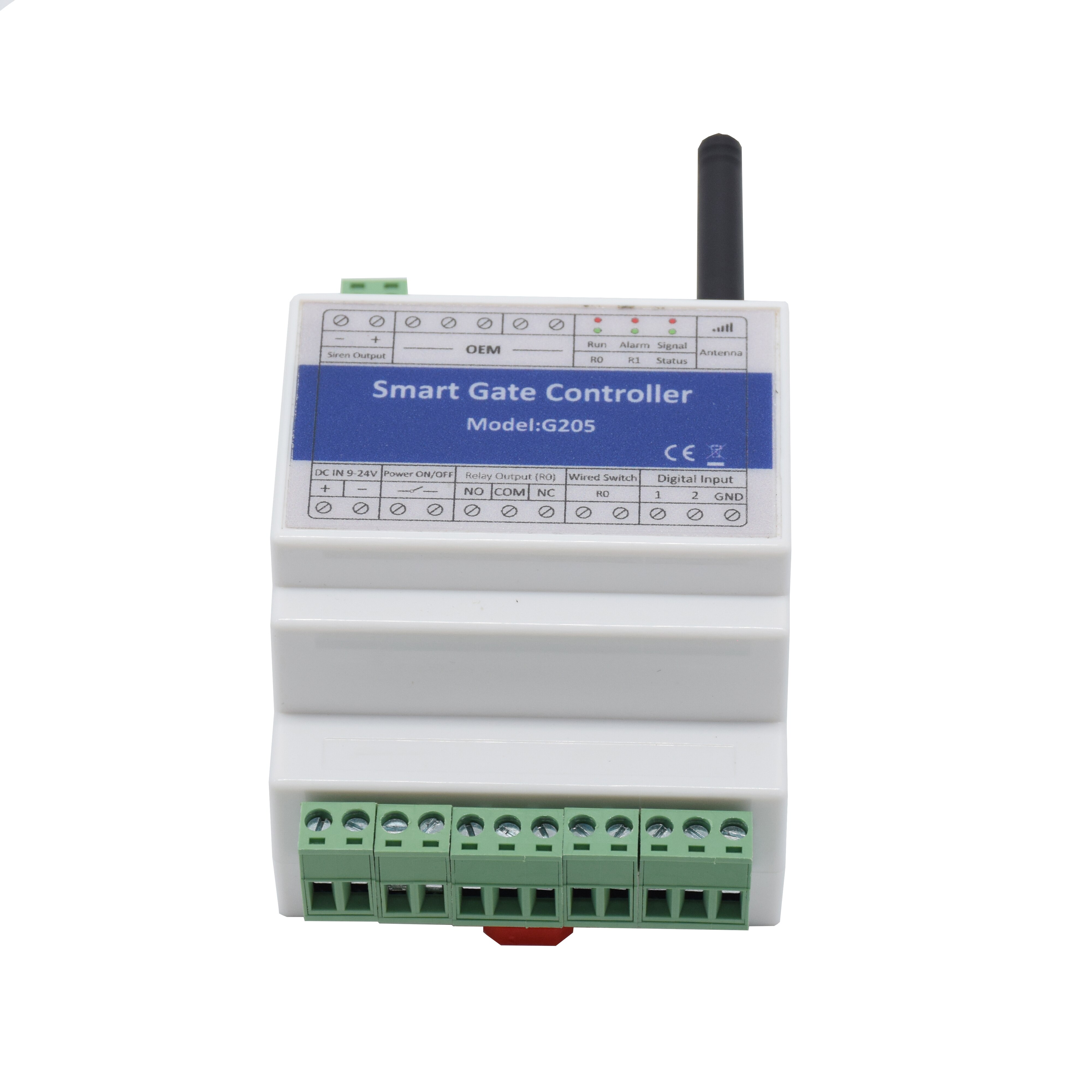 DIN-rail GSM 4G SMS Single Relay Gate Opener ON/OFF Switch For Sliding Swing Opener Power Failure Alarm