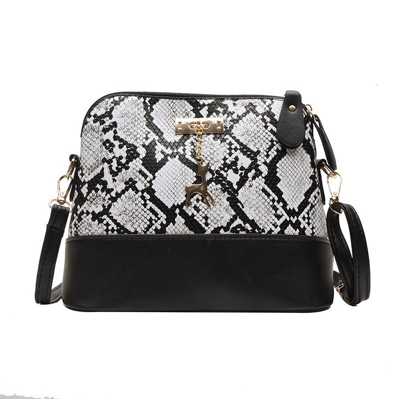 Smooza Vrouwen Tas Schoudertas Voor Vrouwen Mode Lederen Tas Serpentine Handtas Dames Casual Crossbody Tas: Grijs