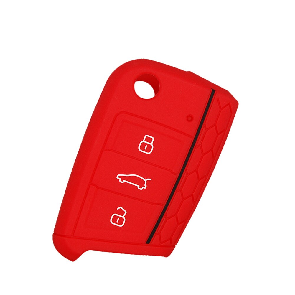 Nøgle fjernbetjening cover cover til vw golf 7 mk7 skoda  a7 silikone bil tilbehør nøgle walle nøgle arrangør tчехол для ключей: Rød