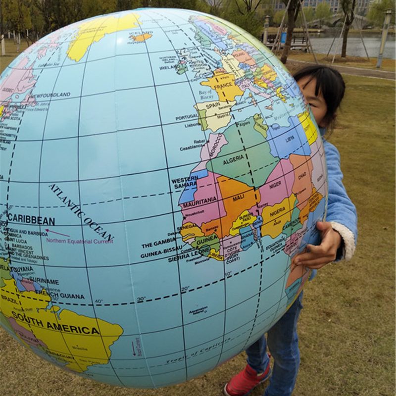 Ootdty jumbo opblaasbare wereldbol 90cm vroege educatieve opblaasbare aarde wereld geografie wereldbol kaart ballon strandbal kinderspeelgoed