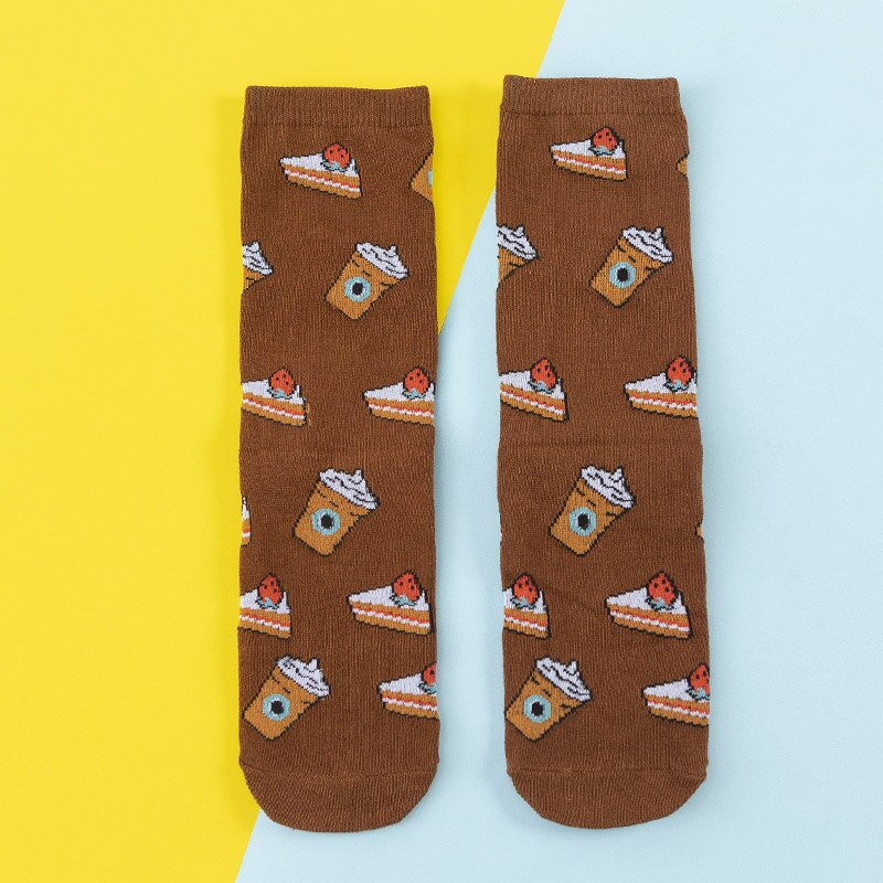 Frauen Socken Lustige Nette Karikatur Obst Banane Avocado Zitrone Ei Cookie Donuts essen Glücklich Japanischen Harajuku Skateboard Socken: 11