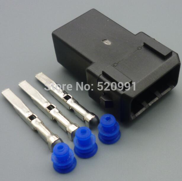 shhworldsea 3.5mm Female And Male 3 Pin Wire Connector For Bosch EV1 Electrical Connectors Automotive Plug: 1set male