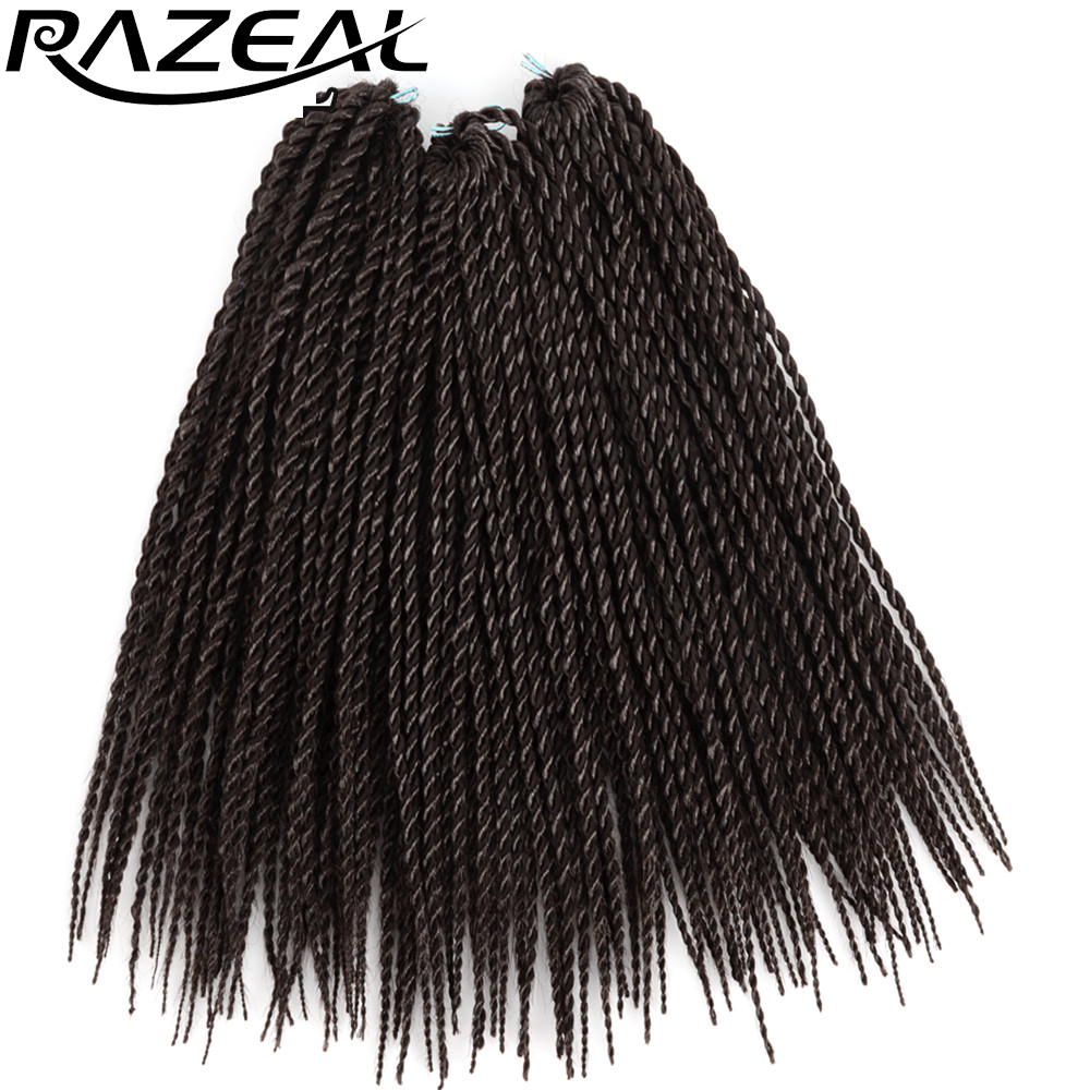 Razeal 85g/pack 5packs/lot Synthetic Hair Senegalese Twist Ombre Braiding Hair Extensions Crochet Braids 14inch 30strands/Pack