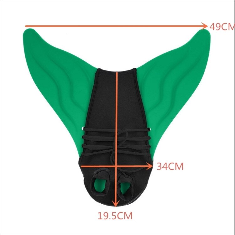 Kids/Adults Mermaid Tail Swimming Fin Snorkeling Foot Flipper Diving Swimming Assistant Tool Elastic Breathable Flippers Fins