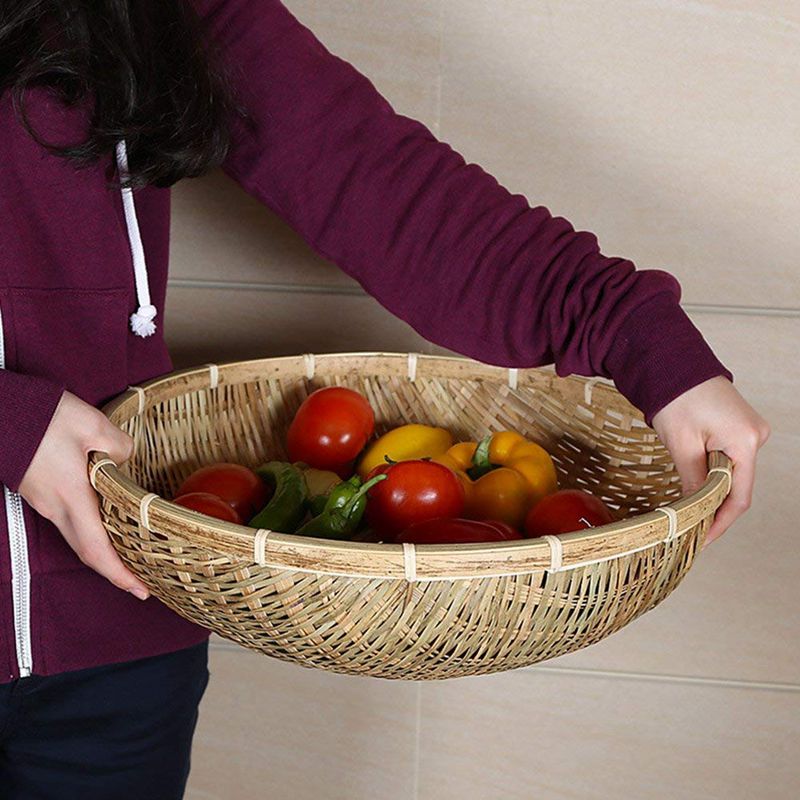 Opslag Mand, Natuurlijke Handgemaakte Bamboe Manden Fruit En Groenten Fruitmand Fruit Mand
