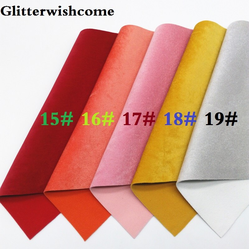 Glitterwishcome 21X29CM A4 Size Vinyl Voor Bows Pu Fluwelen Leer Fabirc Faux Lederen Lakens Voor Bows, GM118A