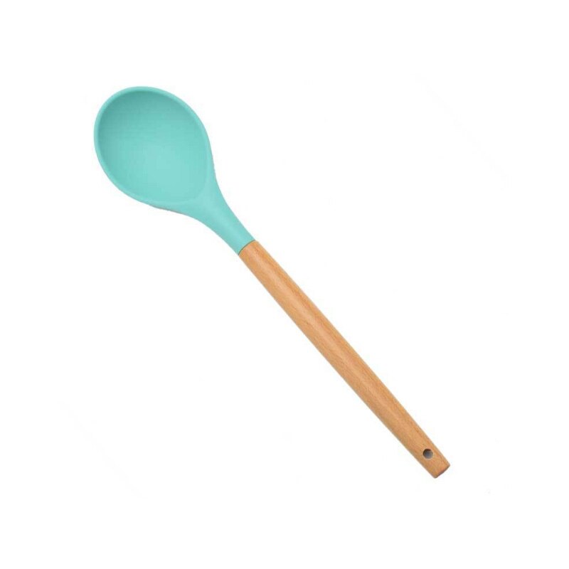 Madlavningsværktøj i silikone med opbevaringsspand spatel ske pasta klør højtemperatur silikone køkkengrej sæt: 12