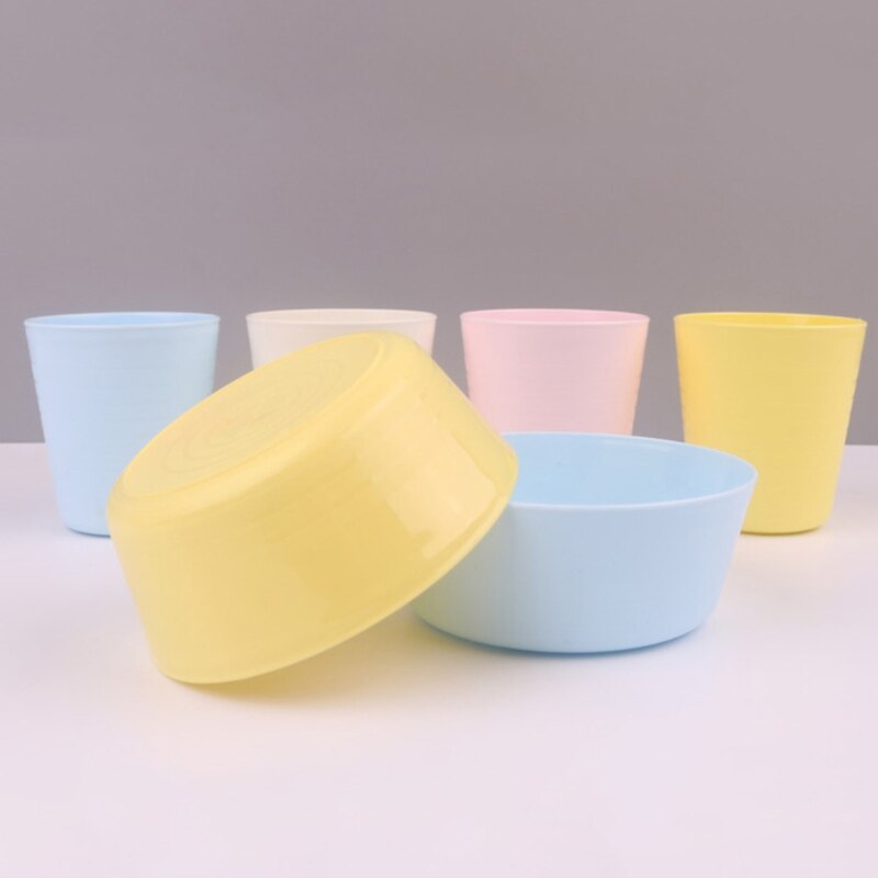 12 Piece Plastic Dinnerware Set, Reusable BPA Free 4 Cups, 4 Bowls and 4 Plates Suitable for Toddlers, Kids, Children, and