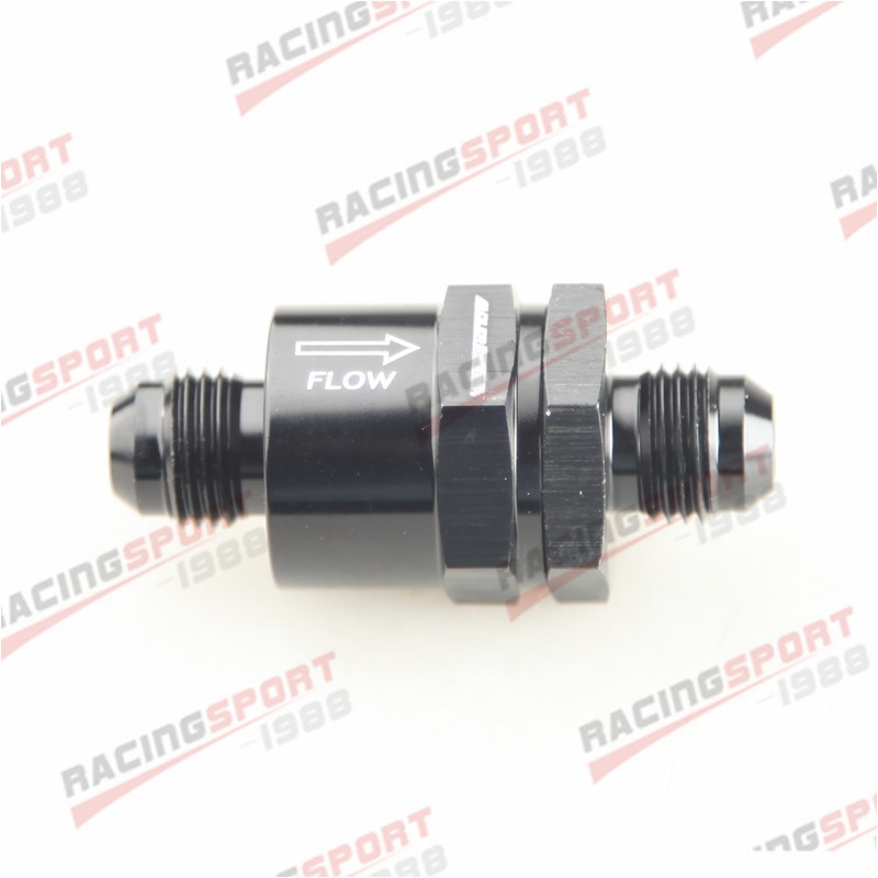 AN6 -6AN Aluminium Non Return One Way Check Valve Fuel EFI Fitting Adapter Black