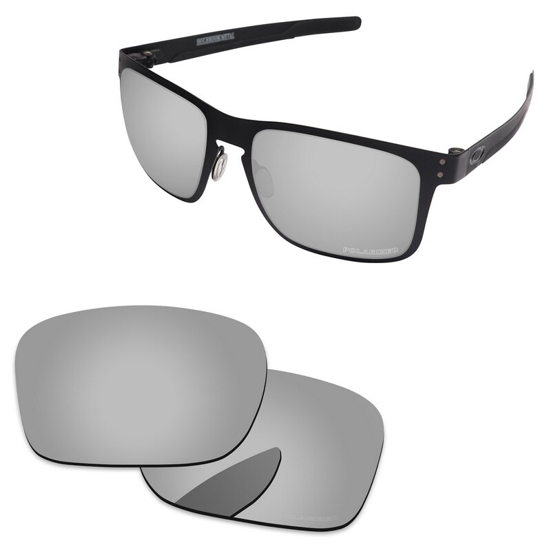 Alphax Polycarbonat POLARISIERTE Ersatz Linsen für-Oakley Holbrook Metall Sonnenbrille OO4123-Mehrere Optionen: Chrom Silber-