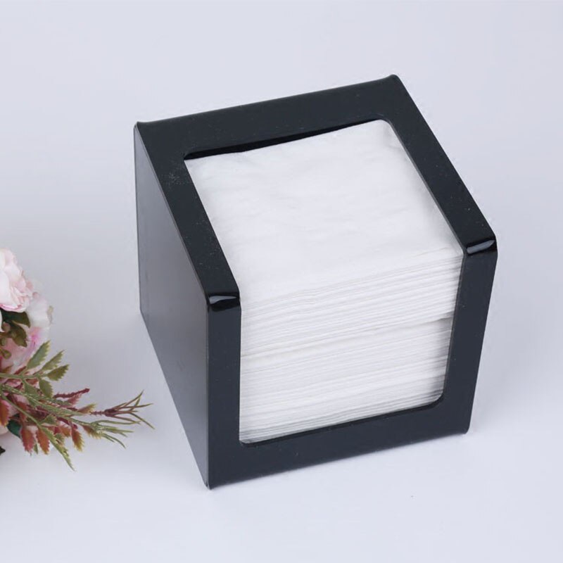 Acrylic Tissue Box, Tissue Storage Holder, Square Tissue Dispenser Black