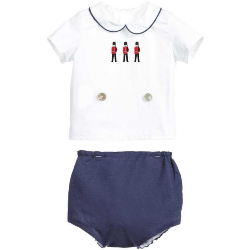 Summer Spanish Boys Girl Sets T-shirts+Shorts Suit Cotton Embroidery Sets Toddler Casual Modis Kids Clothing L209: 12M