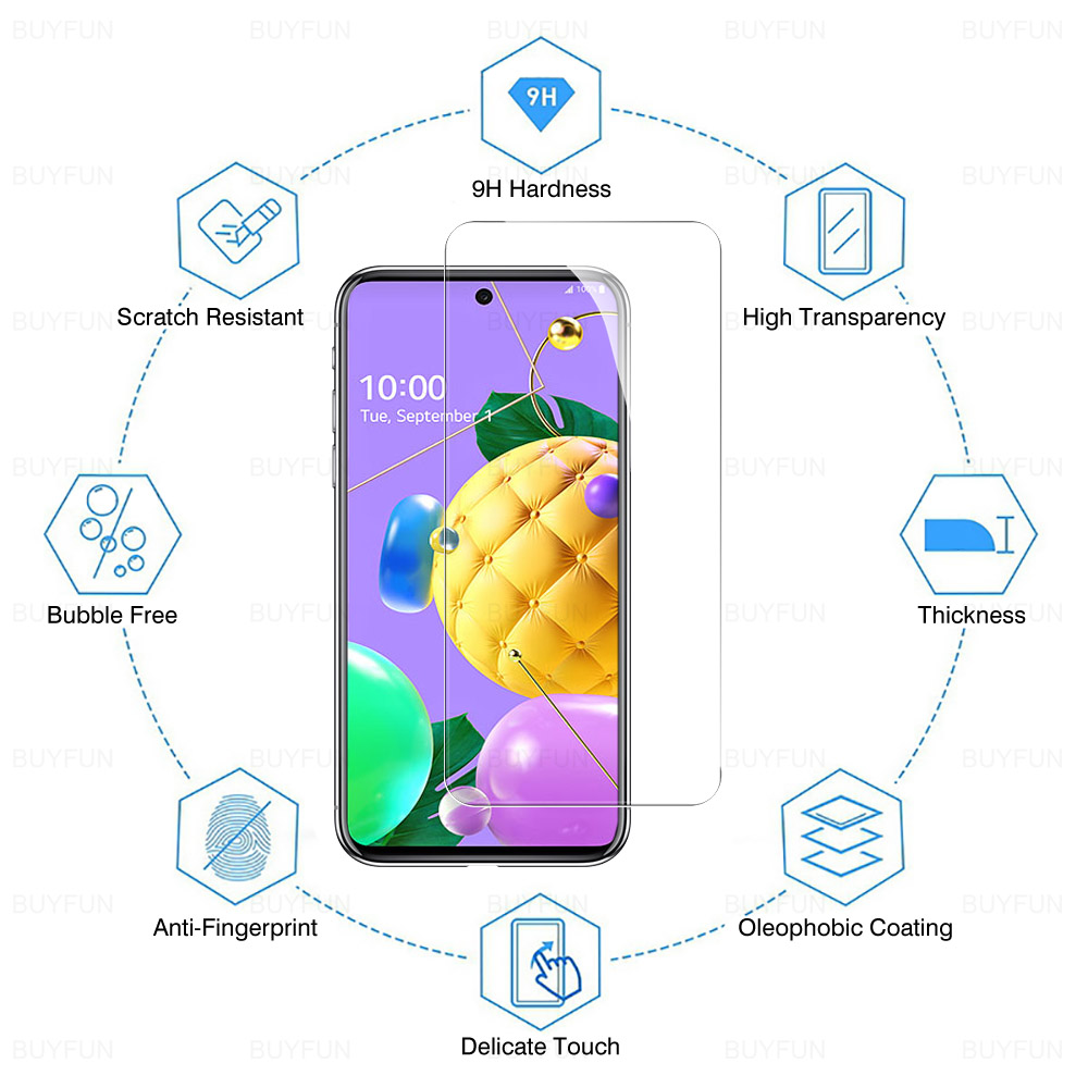 Glas Für LG K52 3 stücke kratzfest screen protector für LG K52 K 52 lmk520 lm-k520 HD volle abdeckung gehärtetes schutz glas