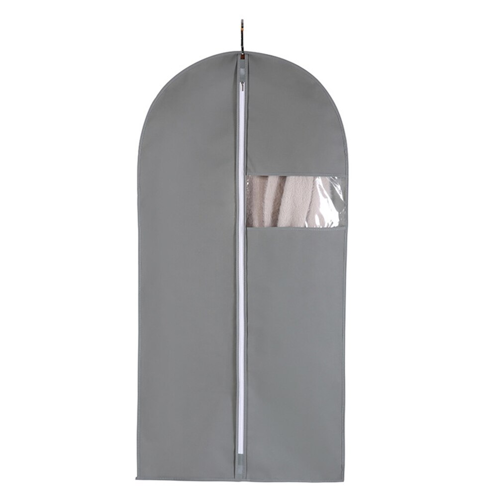 Housse de costume pour hommes, sacs de protection suspendus, sac de rangement pour vêtements, garde-robe, poussière de vêtement, étui de voyage avec fermeture éclair: Gris foncé / 60x120CM