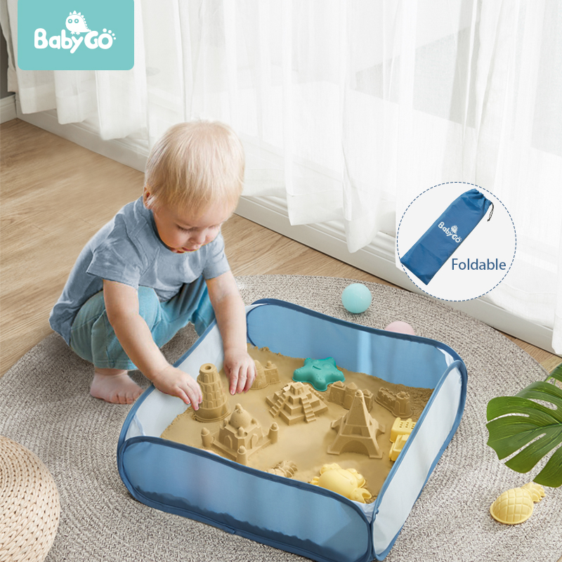 Babygo blød silikone strandlegetøj til børn spand værktøj rive timeglas udendørs leg sand værktøjssæt børn baby bad legetøj