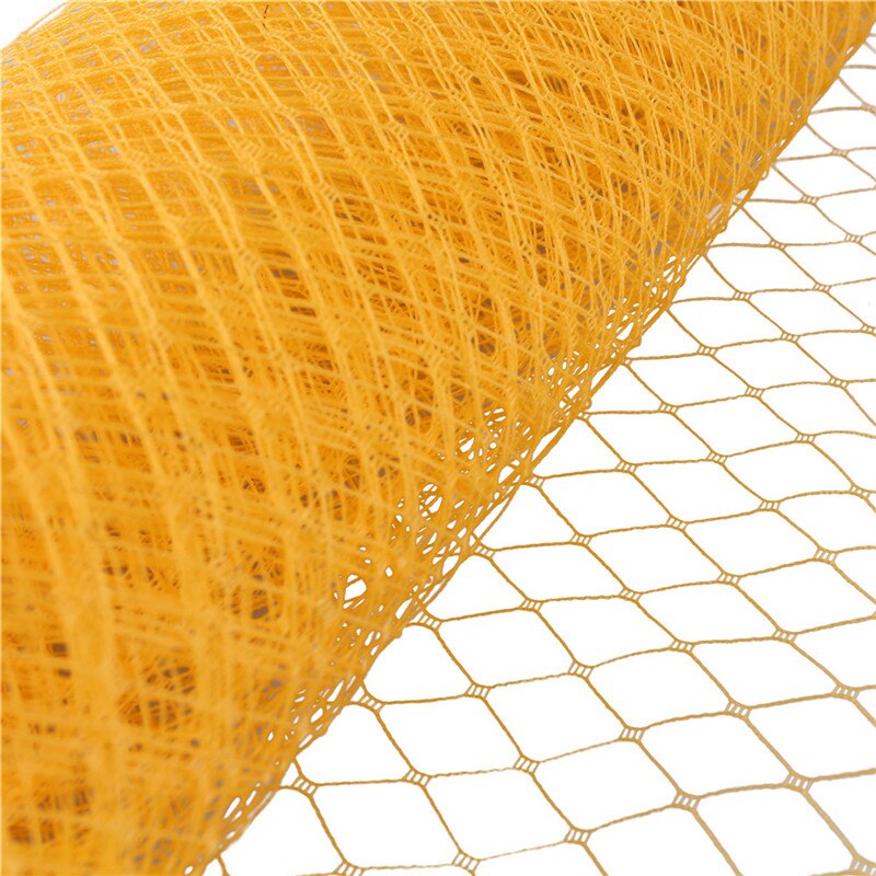 25cm*1m bryllup millinery net russisk sløring fuglebur slør gør-det-selv hat trimning hårtilbehør tyl kjole stof: Mørk gul