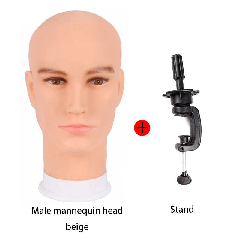 Plussign peruka manekin Model głowa pianka peruka włosy okulary biżuteria wyświetlacz kapelusze stojak brązowy/beżowy manekin głowa manekina Model: Beżowy