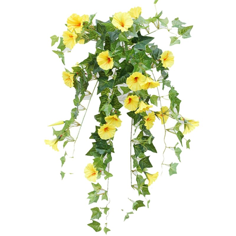 Opknoping Planten Kunstmatige Morning Glory Guirlande Bloemen Bladeren Bruiloft Balkon: Default Title