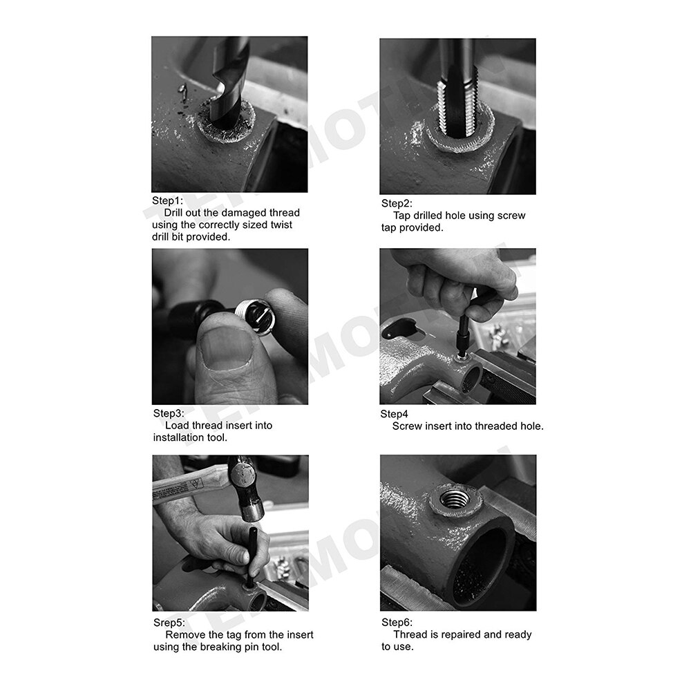 Car Repair Tool Kit 131Pcs Stripped Thread Repair Kit Set fit for Metric M5 M6 M8 M10 M12 Thread