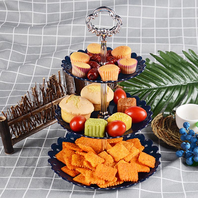 3- laags bruiloft verjaardagsfeest taartbord afternoon tea dessertstandaard fruit snacks display toren