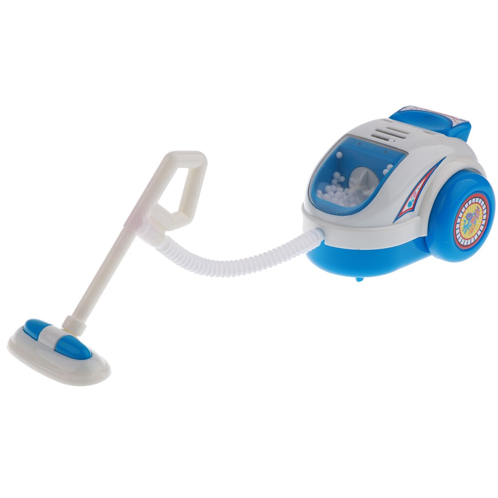 Mini aspirador electrodoméstico (funciona con pilas AA) para niños, juguetes para juego de imitación, color azul