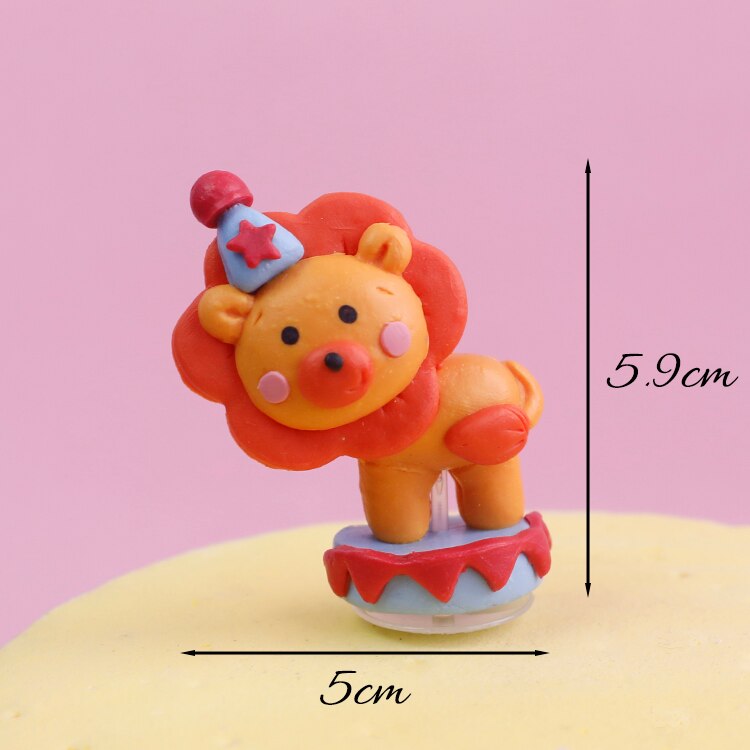 Leeuw Circus Clown Olifant Bal Cake Topper Voor Verjaardag Decoratie Bruiloft Benodigdheden Baby Shower Bakken Dessert Kid Liefde: The lion