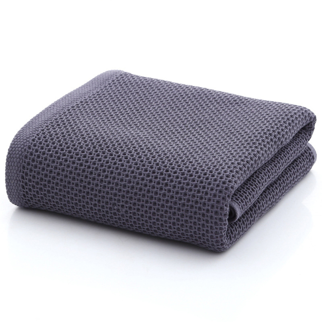 Toalla de gofrado de , accesorios de baño, toalla absorbente de color sólido, fuerte, después del ejercicio, 70x140cm: 70cmx140cm / gray
