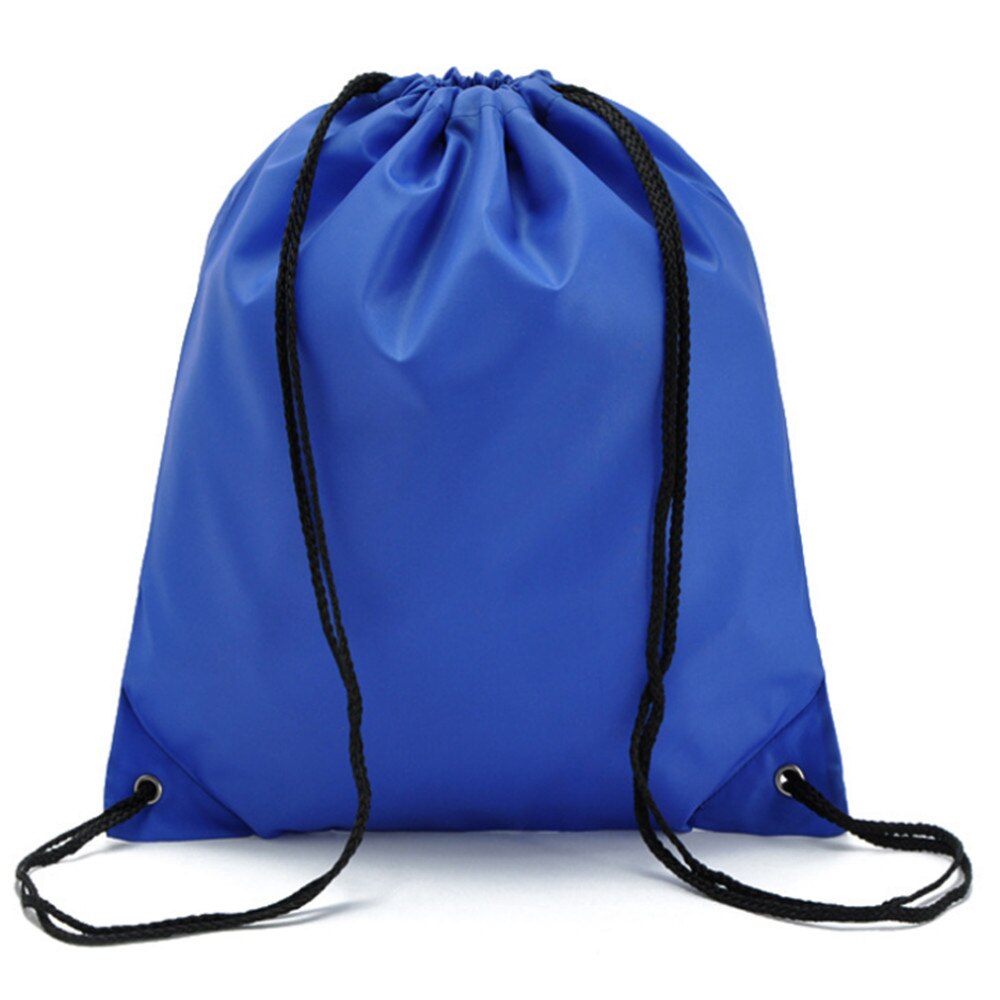 Portable Waterproof Drawstring Backpack Travel Gym Solid Storage Bag Beam Port Sports Bag 6 color: Blue