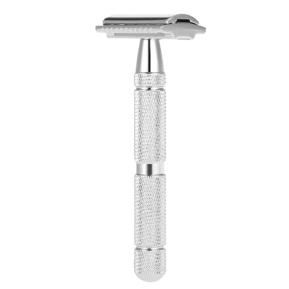 Máquina de afeitar clásica de Metal para hombre y mujer, afeitadora Manual de doble hoja con cuchillas, desmontable y portátil, para Barba y depilación: ZR2195