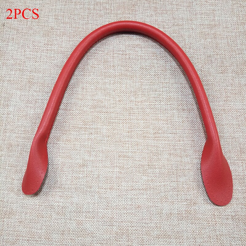 32cm Long PU Leather Shoulder Bag Handle DIY Purse Strap Handbags Belts Strap Bags Accessory 2Pcs: Red