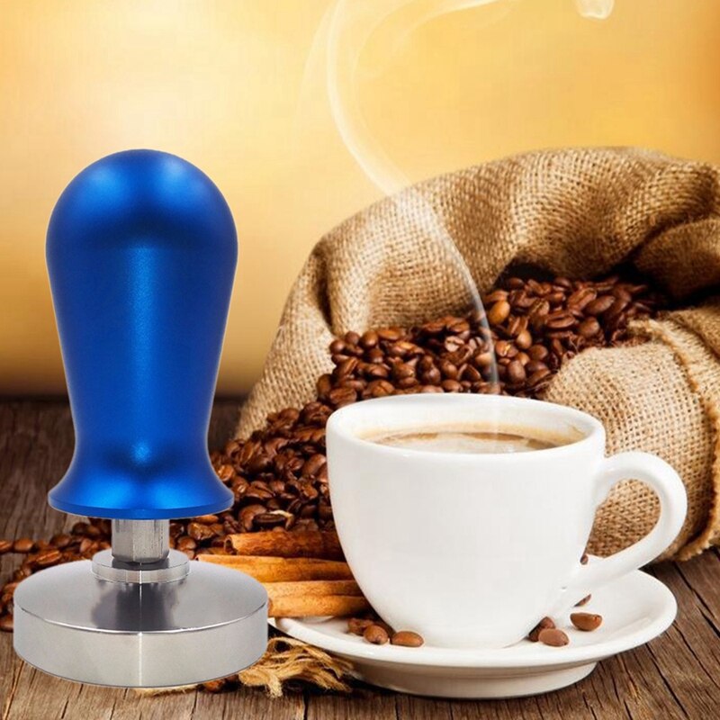 51Mm Espresso Koffie Tamper Rvs Constante Druk Gekalibreerd Barista Flat Base Koffieboon Druk Sabotage