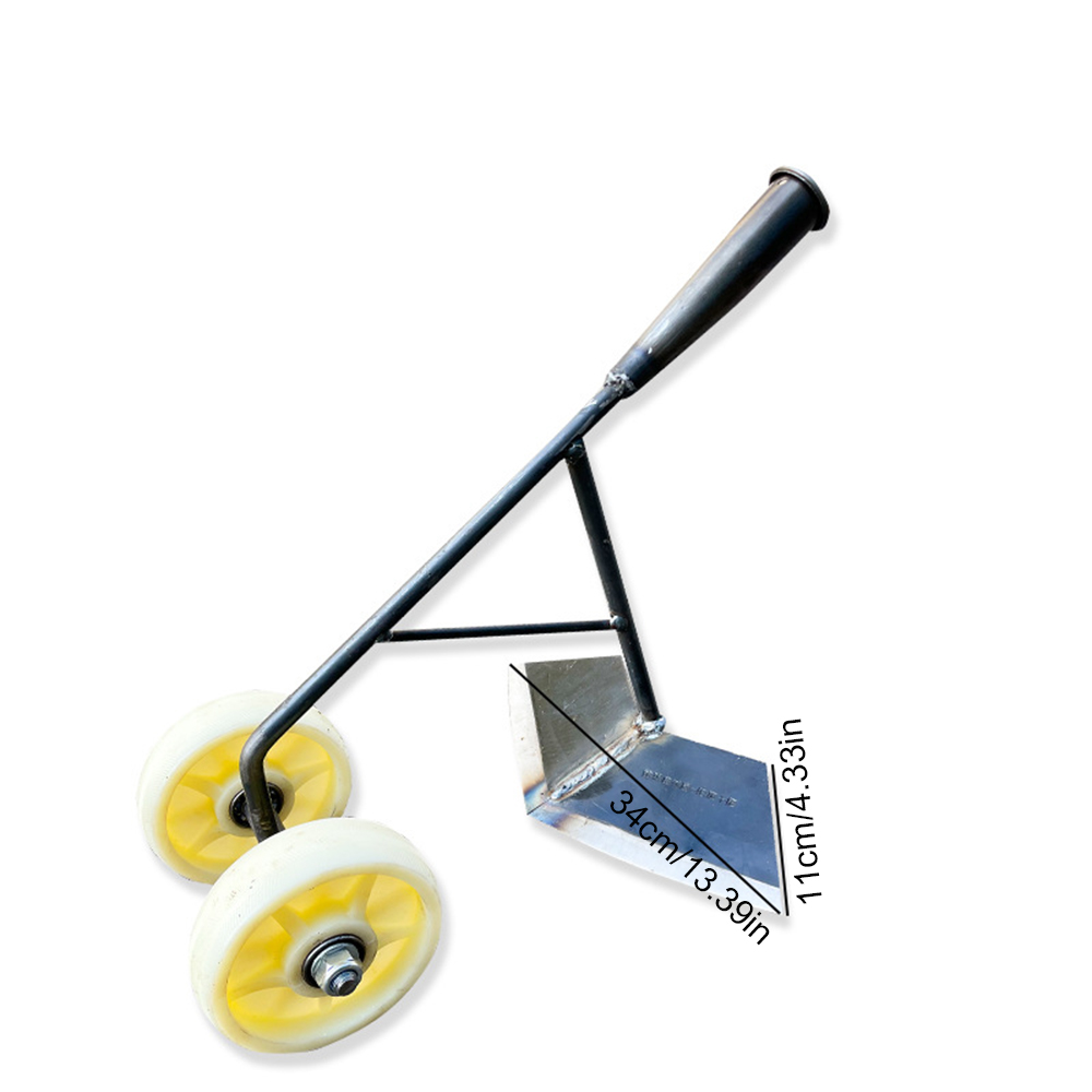 Manual Garden Push Wheel Hoe,Household Hand-Pushed Hoe, Garden Hoes, Tillage Machine,Weeder For Weeding Turning Loosening Soil: Dark Grey