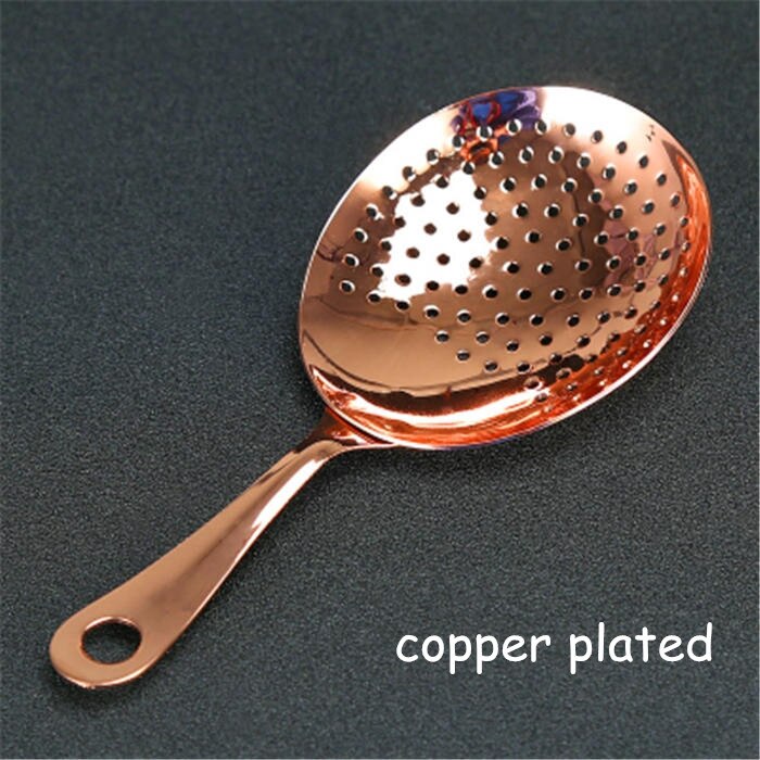 Colador de cóctel de barra Julep chapado en oro y cobre antiguo, se adapta a la mayoría de coctelera Boston, herramienta de Bar: copper plated