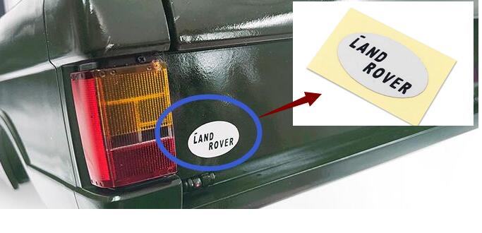 Wielen/grille/spiegel/bumper/voorbumper 1/10 schaal rc speelgoed vrachtwagen rover arrangement 4wd optionele onderdelen: Sticker