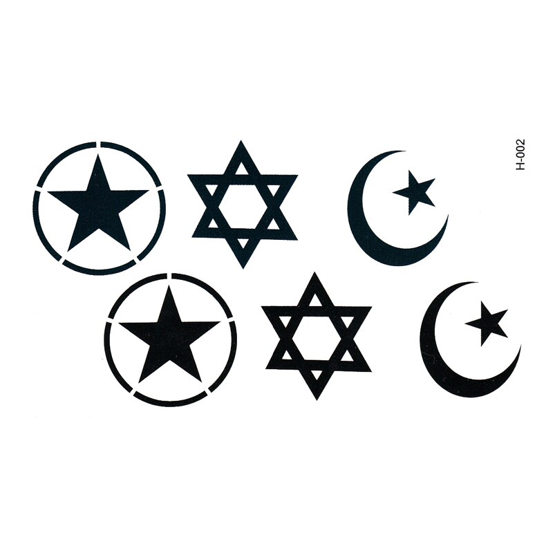 Magen David étanche temporaire tatouages autocollants faux tatouage étoile de David équipe mariée tatouage imperméable à l'eau pas cher