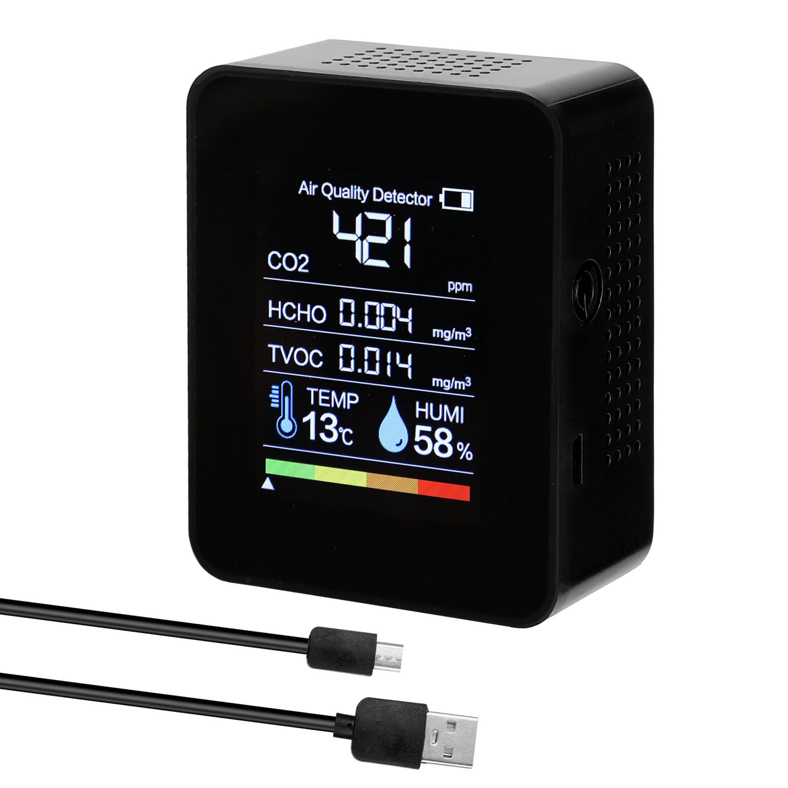 Portable CO2 Detector Air Detector Intelligent Air Detector Temperature Humidity Sensor Tester Carbon Dioxide Monitor