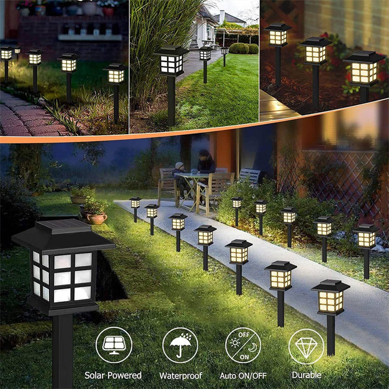 2 stks Solar Huis Vorm Buitenlamp LED voor Tuin Landschap Pathway Yard Patio Oprit Loopbrug Pasen Verlichting