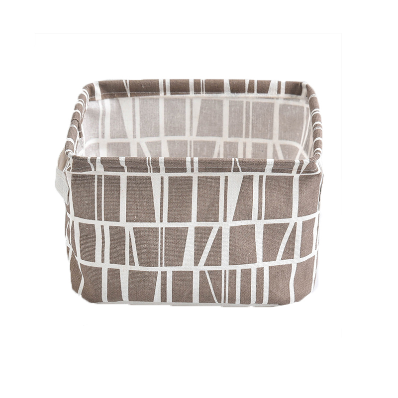 Foldable Canvas Storage Basket With Handle Cosmetic Toy Organizer Underwear Socks Clothes Storagebag Office Stationery Organizer: Pink