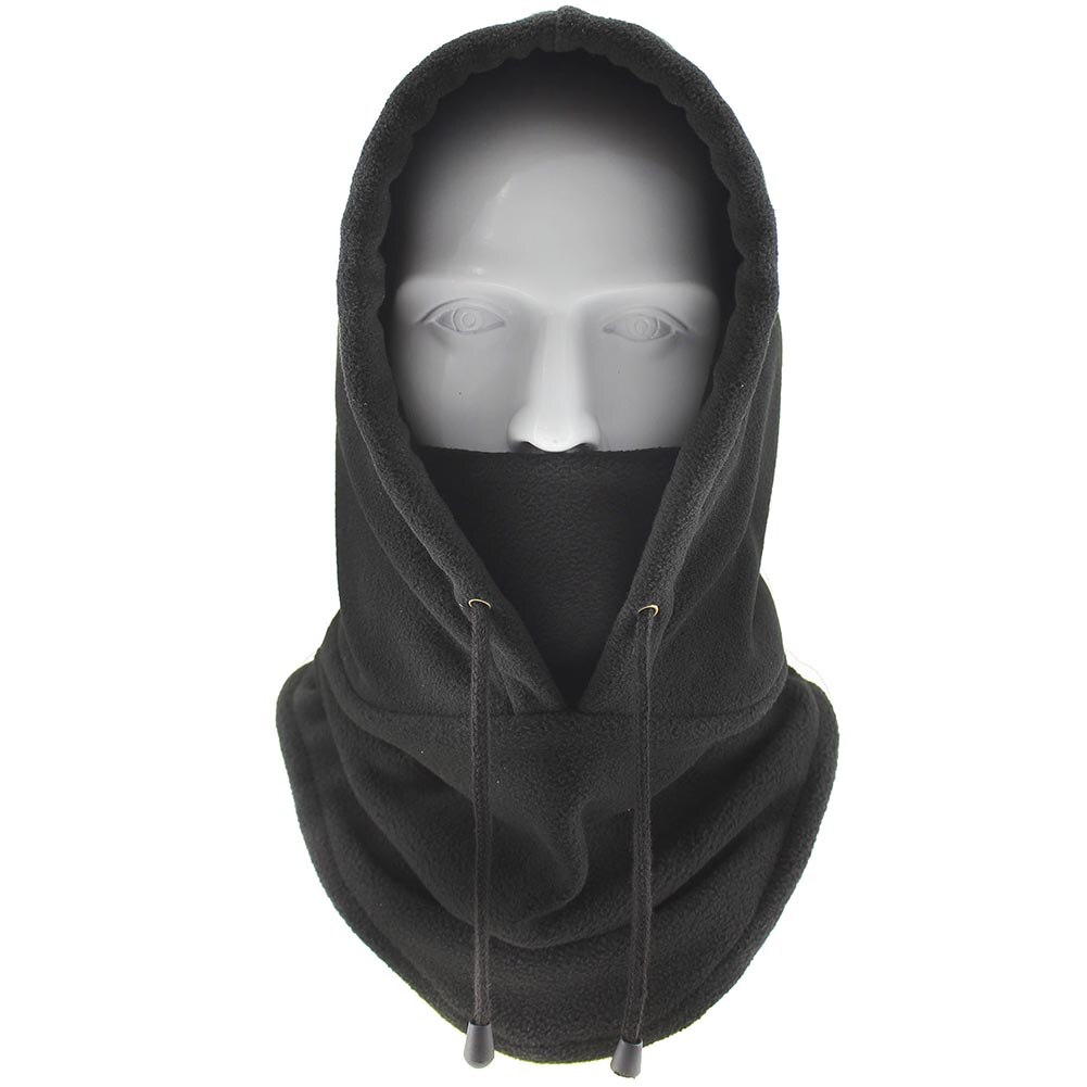 Máscara facial Ninja a prueba de nieve y viento para esquí de invierno con cordón cubre gorro Sport XRQ88: Black